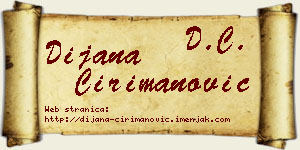 Dijana Ćirimanović vizit kartica